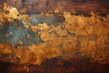 Grungy Metal Surface with Vibrant Copper and Bronze Tones Generative AI
