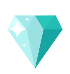 Flat syle diamond and crystal wealth flat vector illustration