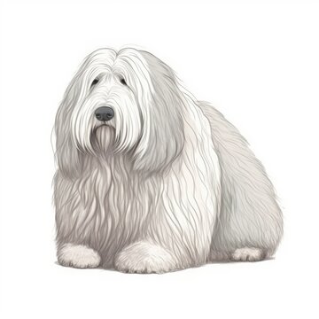 Soft and Gentle Watercolor Sheepdog Generative AI