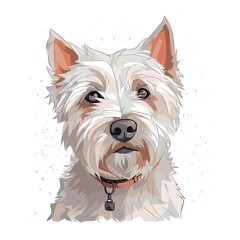 Gentle Westie Watercolor Artwork Generative AI