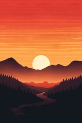 Beautiful Sunrise Landscape Generative AI