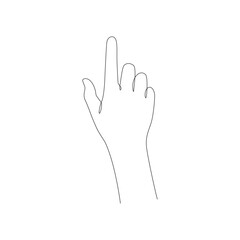 Hand Gesture continuos line design. continuos line hand illustration. vector lineart.