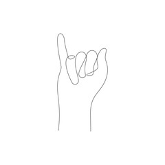 Hand Gesture continuos line design. continuos line hand illustration. vector lineart.