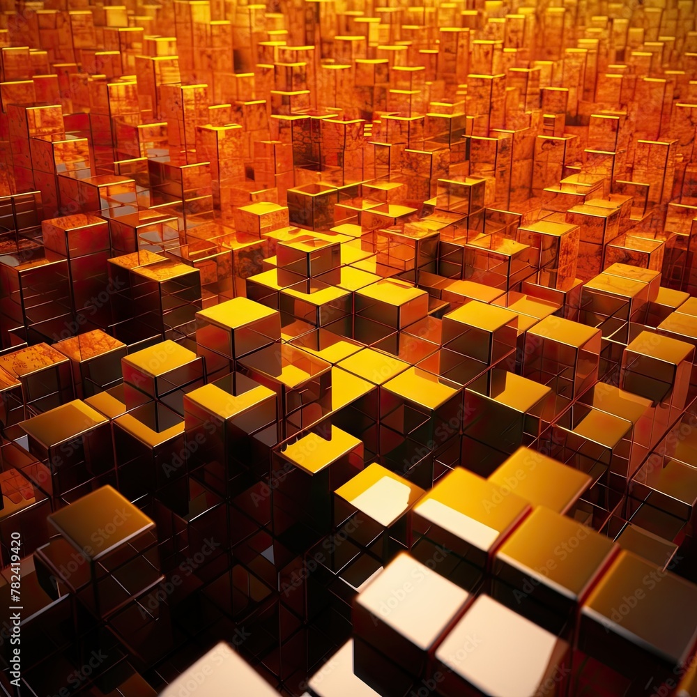 Poster abstract geometric cube wallpaper design generative ai