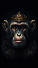 Vintage-Inspired Simian Portraiture Generative AI