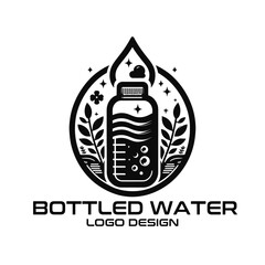 Bottled Water Vector Logo Design