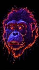 Mesmerizing Neon Gorilla in Dynamic Composition Generative AI