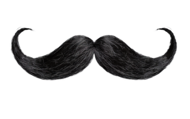Black moustache on white background,png