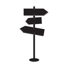 Signpost icon, silhouette . Direction sign. Signboard vector set. Road sign symbol illustration for website and mobile design. Sign board isolated  on white background. vector illustration.