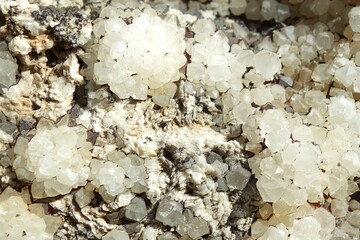 A close-up view of the quartz crystals