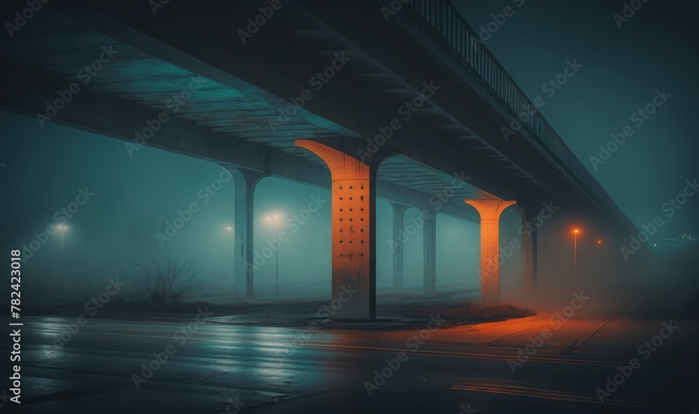 Aufkleber ethereal overpass at dusk generative ai