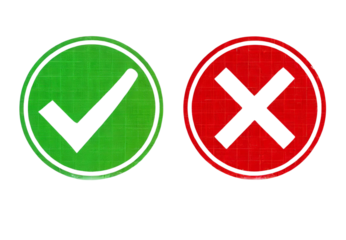  Check mark and cross mark icon