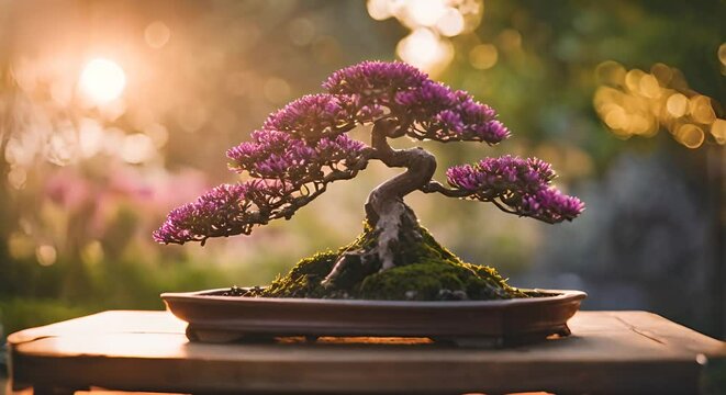 Pink Bonsai in the garden.