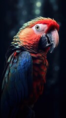 Fototapeta premium Vibrant Vintage-Inspired Parrot Artwork Generative AI