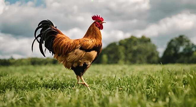 Rooster in the field.