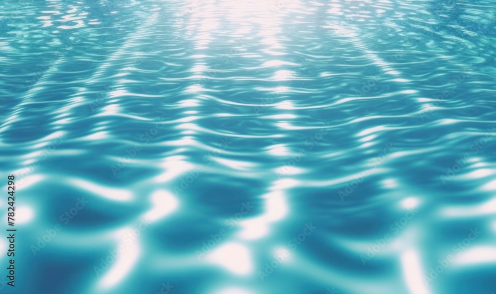 Poster ethereal patterns and ripples on swimming pool water generative ai