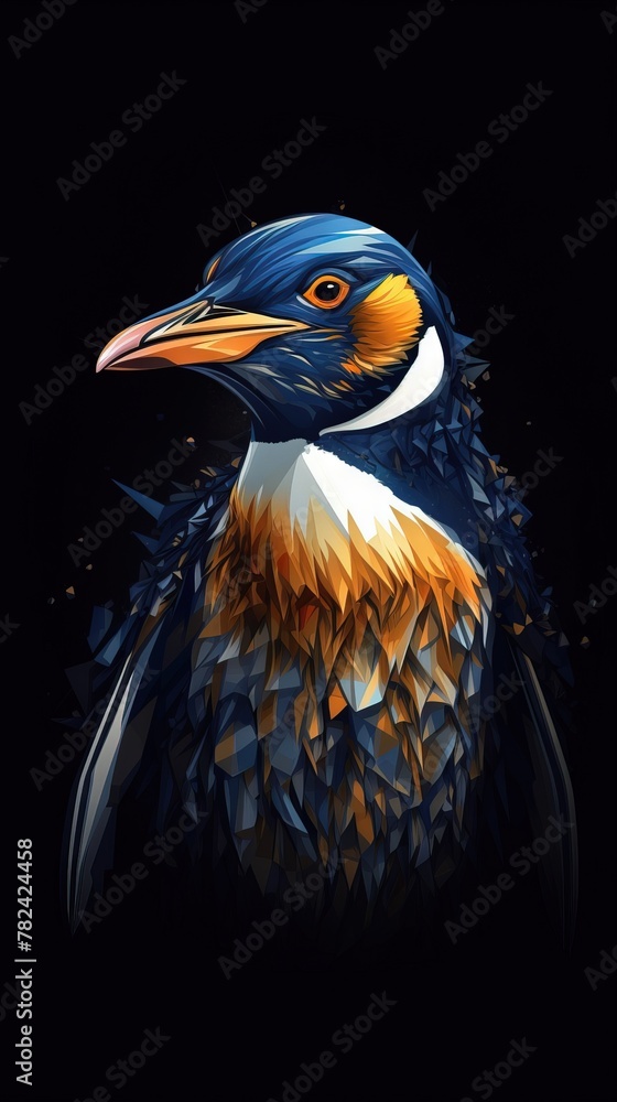 Aufkleber elegant penguin portrait in bokeh style generative ai
