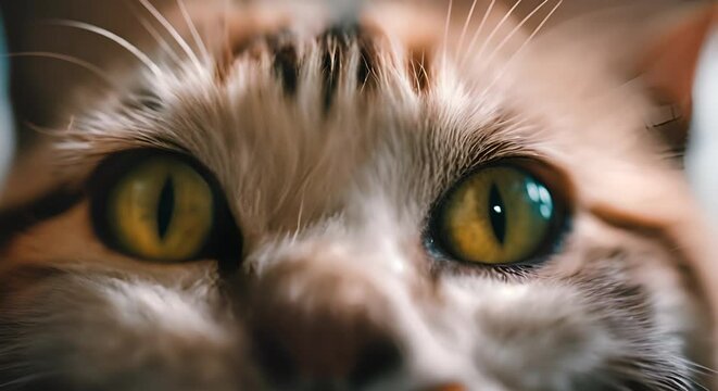 Close up of a cat's eyes.