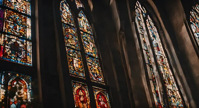 Windows of a church.
