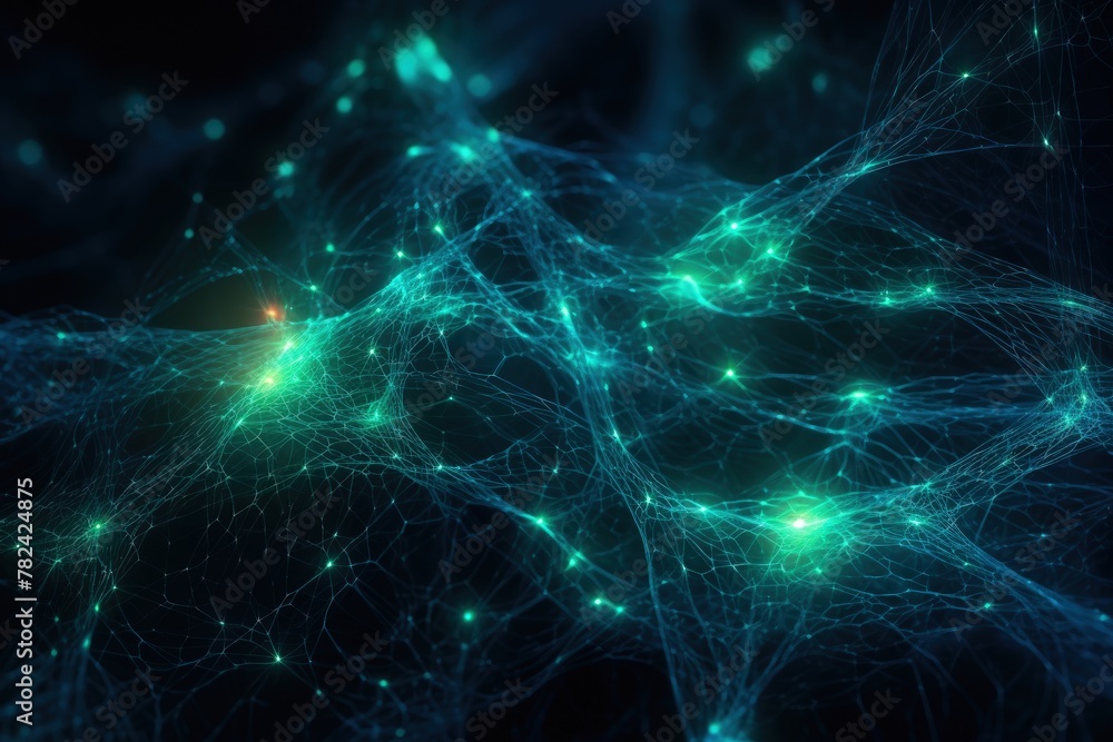 Aufkleber flowing nexus of luminous nodes generative ai