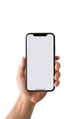 Smartphone Held in Hand with Blank Display Generative AI
