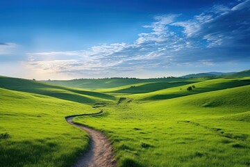 Serene Countryside Path at Dawn Generative AI
