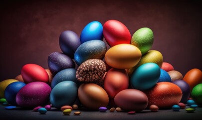 Soft Pastel Easter Egg Background Generative AI