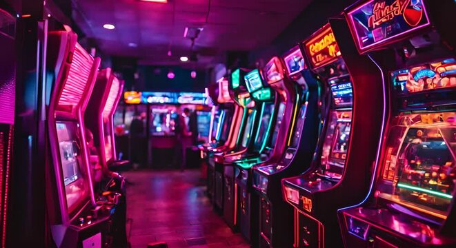  Arcade center with arcade machines.