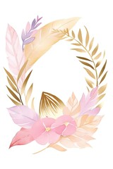 Fototapeta na wymiar Elegant Watercolor Floral Greeting Card Design Generative AI