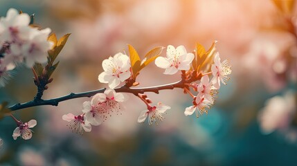 Stunning Cherry Blossoms Blooming in Spring Garden Generative AI