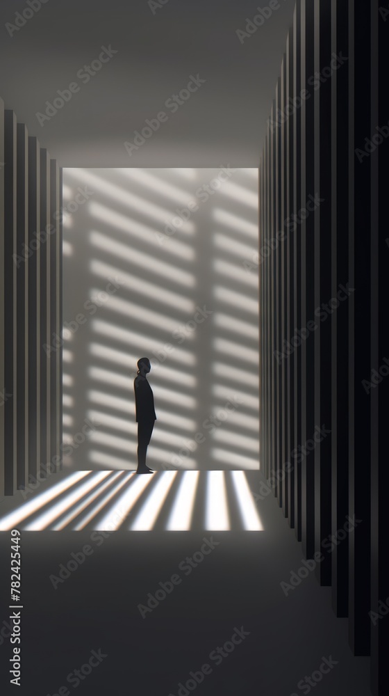 Poster mesmerizing abstract artwork with interplay of light and shadow generative ai
