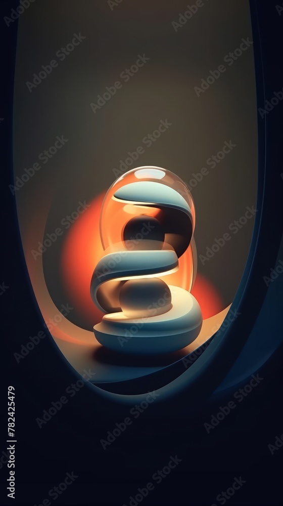 Poster striking abstract composition with light and shadow generative ai