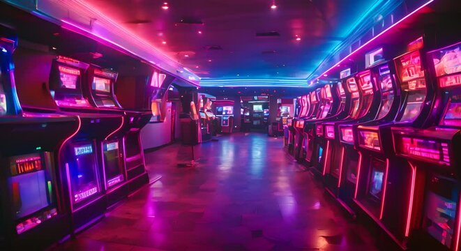 Arcade center with arcade machines.