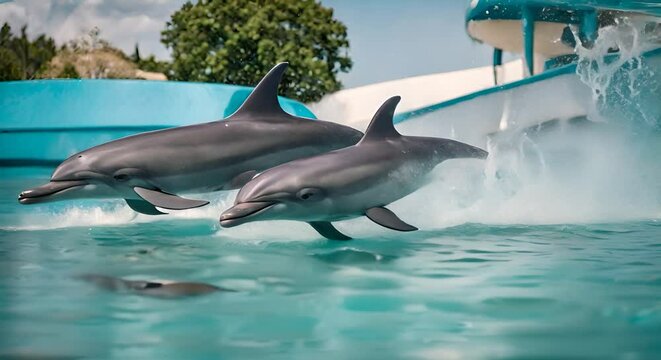 Dolphin in an aquapark.
