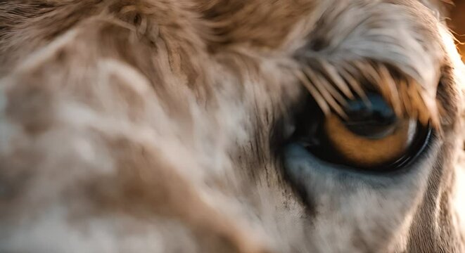 Close up of a camel's eye.