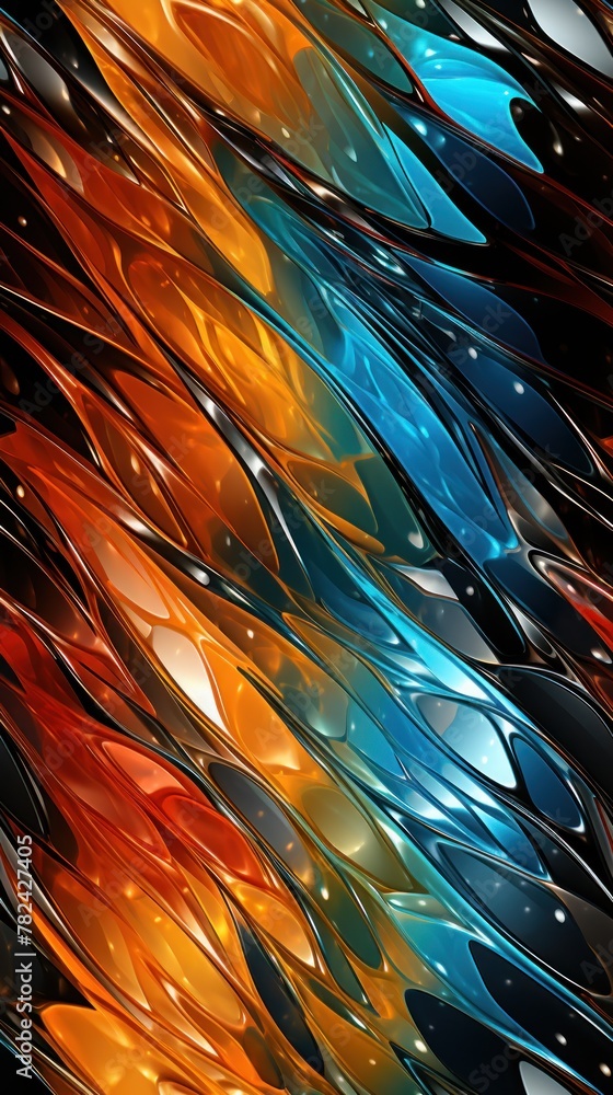 Poster vibrant rainbow zebra print with metallic flecks generative ai