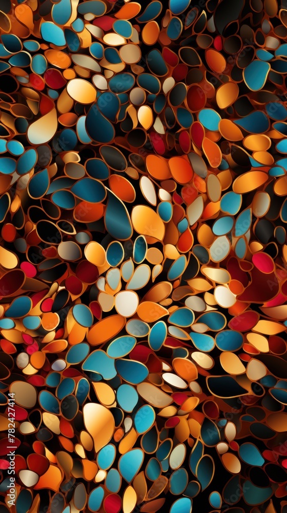 Poster vibrant leopard print with golden flakes generative ai