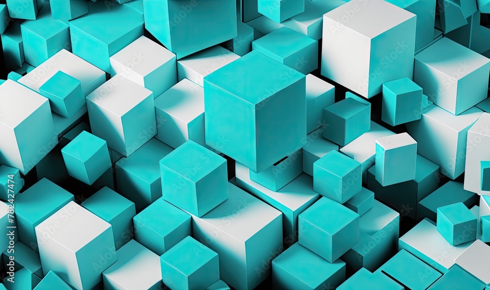 Poster minimalist geometric cubes background generative ai