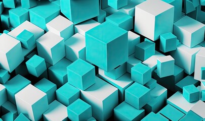 Minimalist Geometric Cubes Background Generative AI