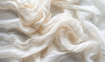 Fototapeta premium background composed of fine linen fabric in crisp white