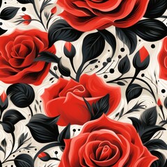 Vibrant Botanical Illustration of an Abstract Rose Generative AI