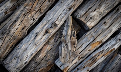 abstract background composed of weathered driftwood pieces