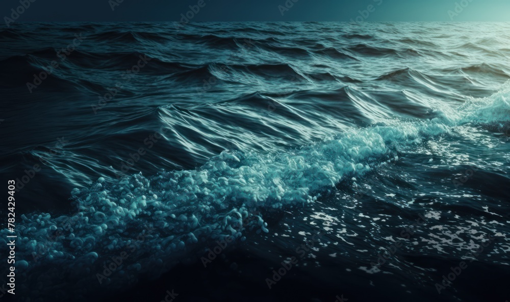 Poster dreamy ocean waves - calming background for design generative ai