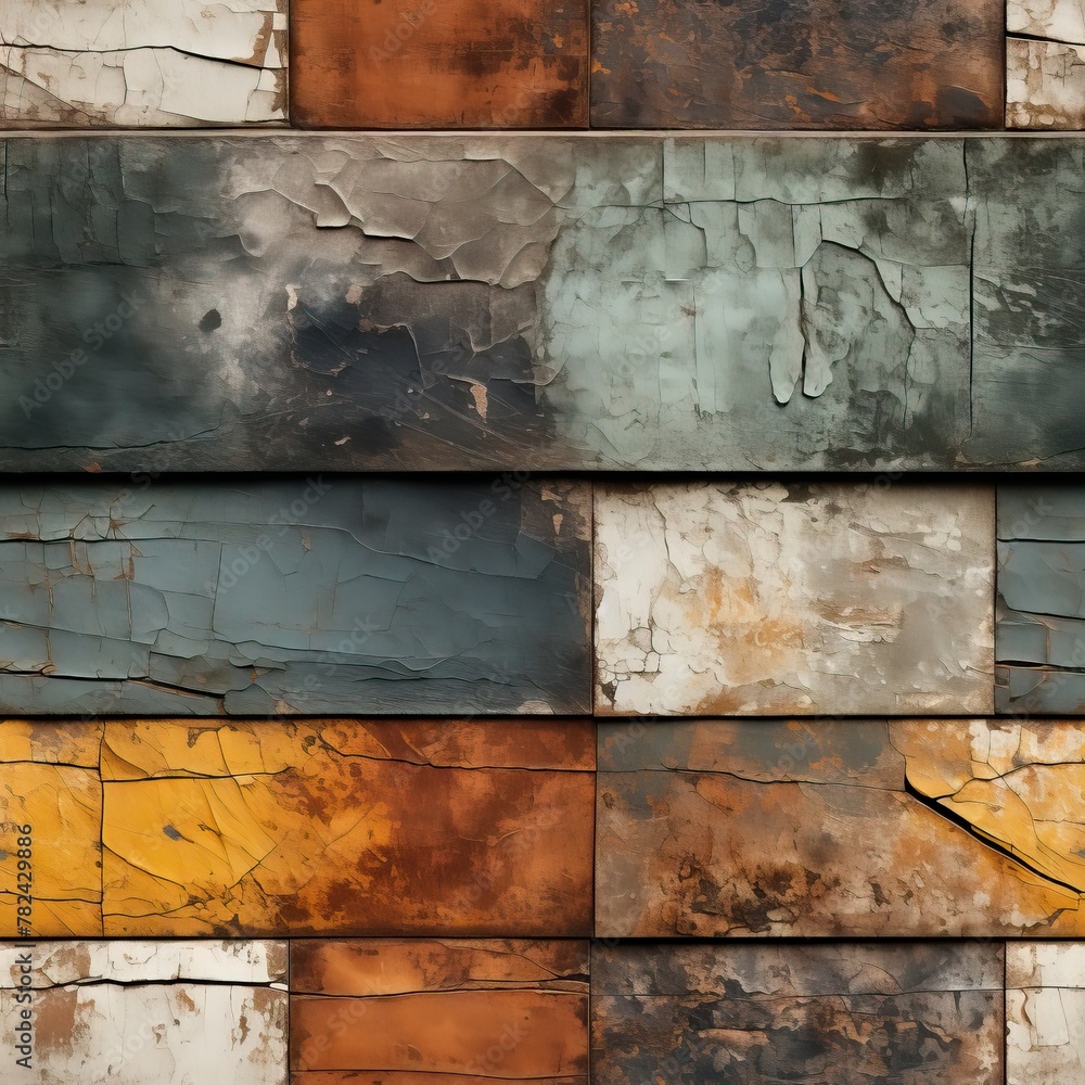 Aufkleber seamless pattern of distressed dark textures - abstract background generative ai
