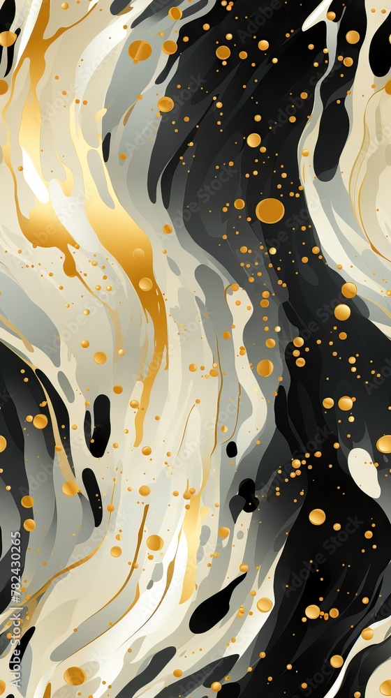 Poster luxurious cow print pattern with shimmering gold accents generative ai