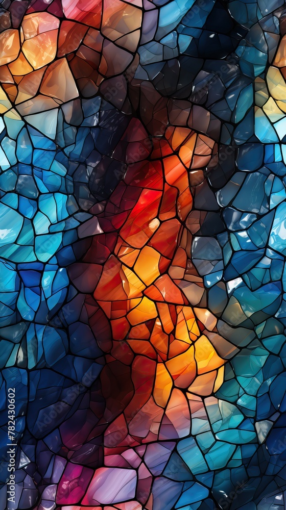 Poster vibrant rainbow abstract pattern with shimmering silver flakes generative ai