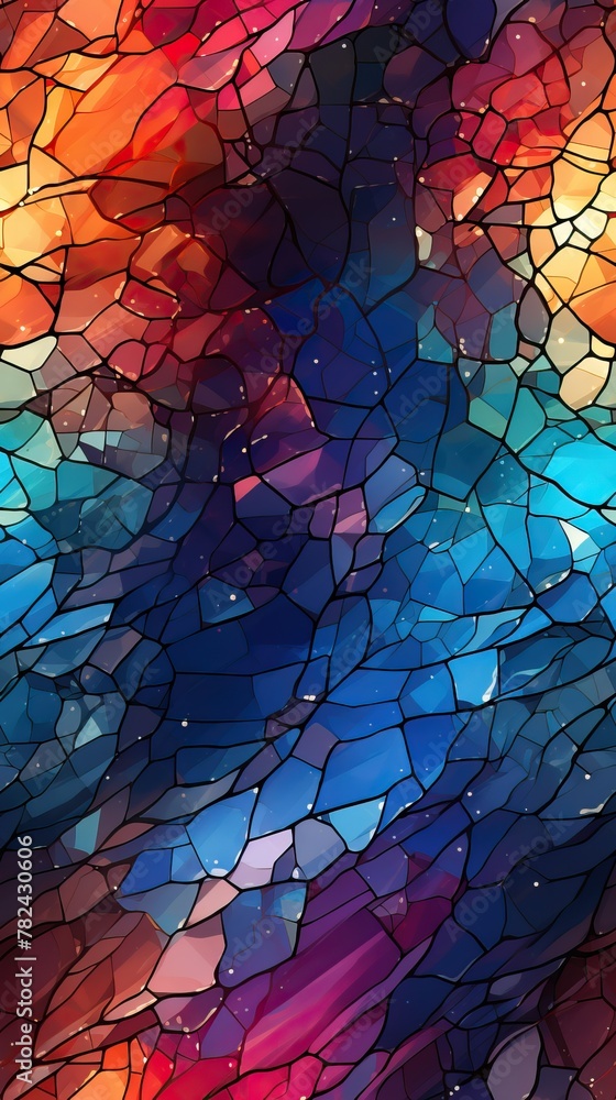 Poster vibrant abstract rainbow pattern with metallic flecks generative ai