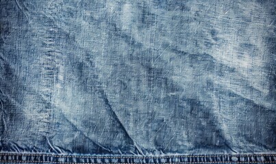 An overhead image featuring a flat background crafted from distressed light wash denim material