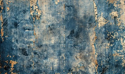 An overhead image featuring a flat background crafted from distressed light wash denim material