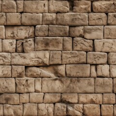 Obraz premium Seamless Egyptian Stone Wall Texture - Background for Design Generative AI